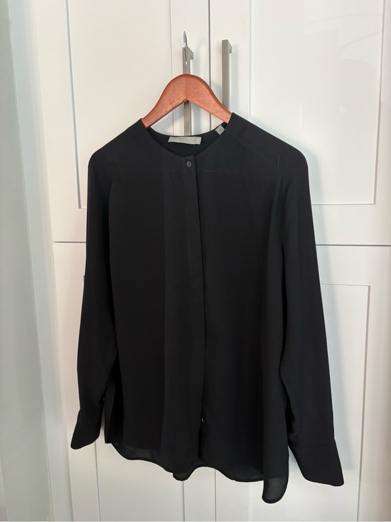 Vince Tops - Vince Black Silk Button-Front Blouse